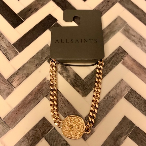 ALLSAINTS Coin Link Gold Bracelet - Picture 3 of 7